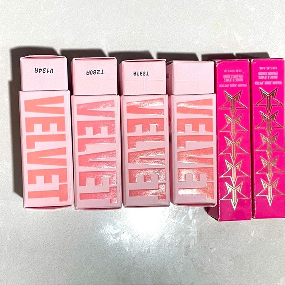 JEFFREE STAR 2 VELOURS LIQUID LIPSTICK GLOSSES 4 VELVET TRAP LIPSTICK BUNDLE - Picture 5 of 14